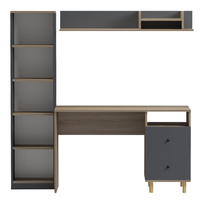 Σύνθεση γραφείου Kontor sonoma-ανθρακί 160x50x158,2εκ