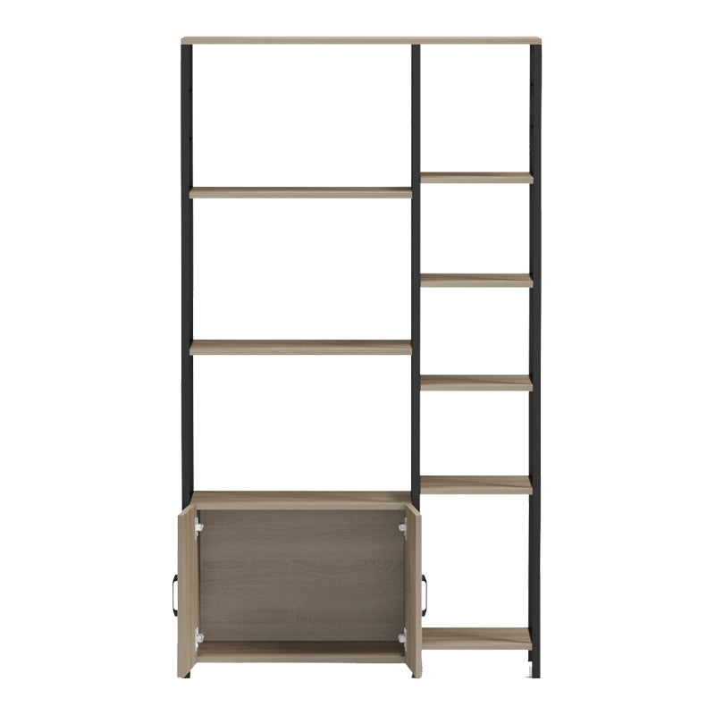 Επιδαπέδια ραφιέρα Ranea sonoma-μαύρο 85x32x150εκ