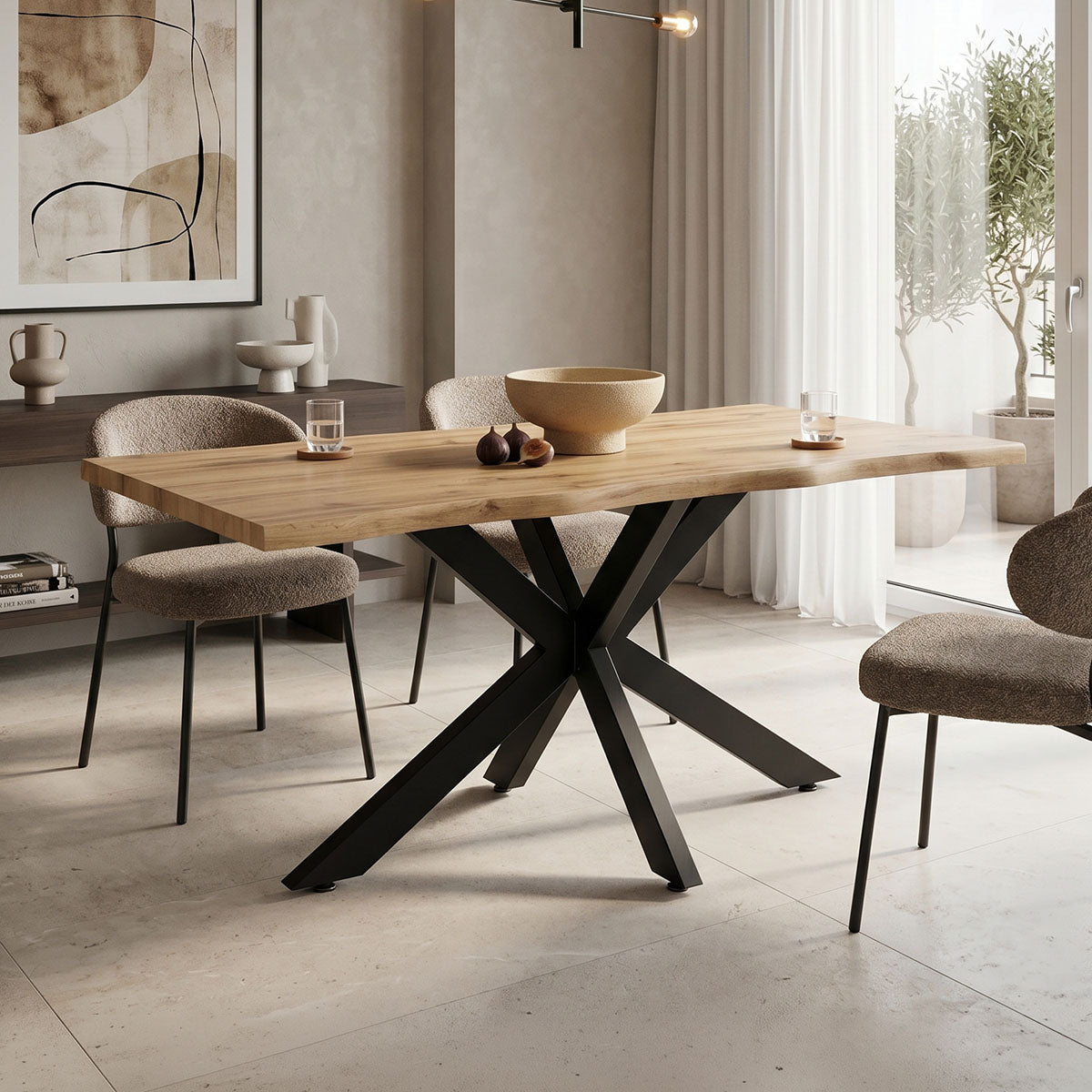 Tραπέζι Gilman MDF sonoma-μαύρο 150x90x75εκ