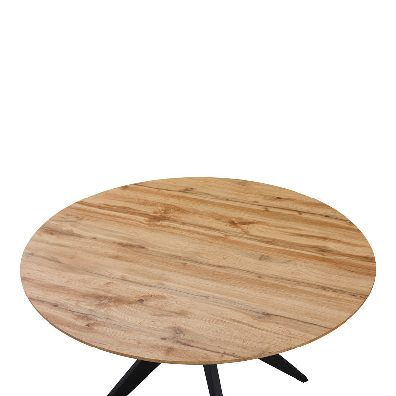 Τραπέζι Toda mdf σε sonoma απόχρωση με μαύρα μεταλλικά πόδια Φ120x75εκ