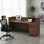 Γραφείο reception επαγγελματικό Oscar καρυδί-ανθρακί 180x65x110εκ