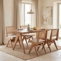 Τραπεζαρία Winslow σετ 5τεμ ξύλο rubberwood ανοιχτό καρυδί 160x85x75εκ