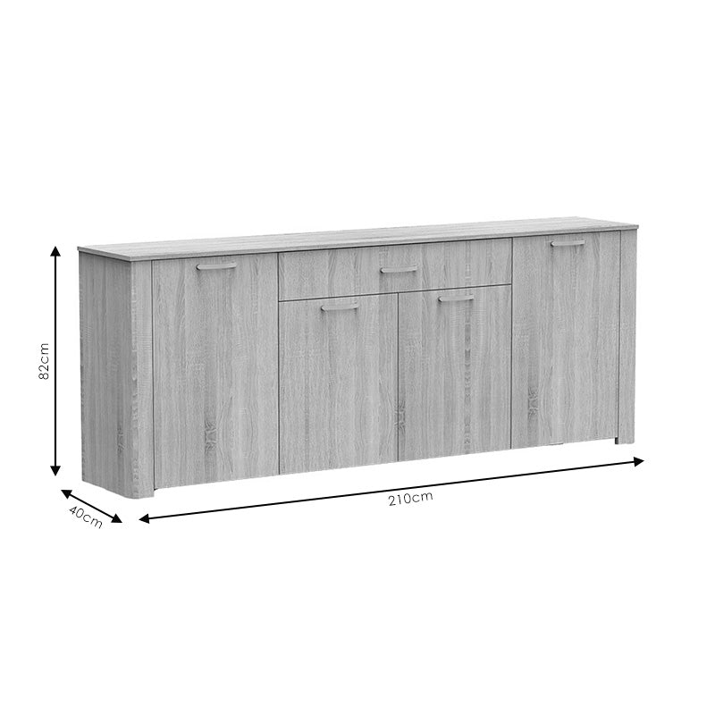 Μπουφές Kinley σε ανθρακί-wenge απόχρωση 210x40x82εκ