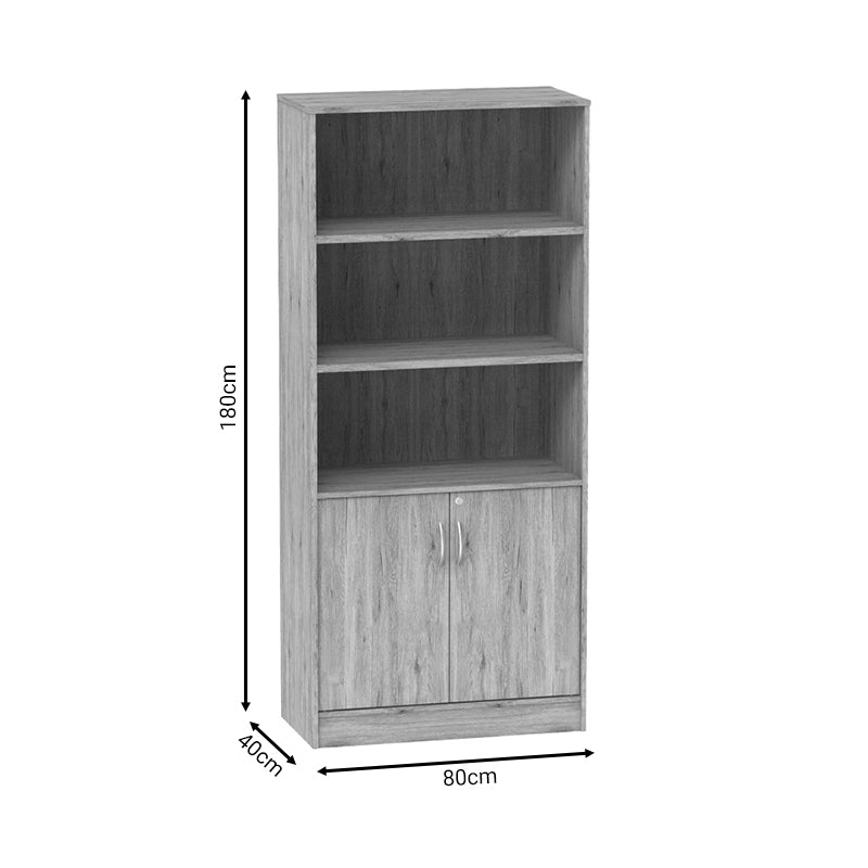 Βιβλιοθήκη Anze φυσικό μελαμίνης 80x40x180εκ