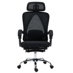 Καρέκλα γραφείου διευθυντή με υποπόδιο Titan Premium Quality ύφασμα-mesh χρώμα μαύρο