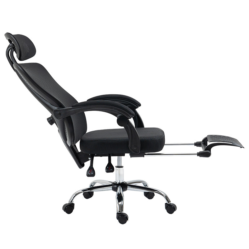 Καρέκλα γραφείου διευθυντή με υποπόδιο Titan Premium Quality ύφασμα-mesh χρώμα μαύρο