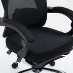 Καρέκλα γραφείου διευθυντή με υποπόδιο Titan Premium Quality ύφασμα-mesh χρώμα μαύρο