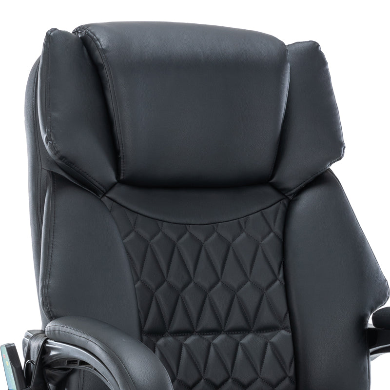 Καρέκλα γραφείου διευθυντή Thrive Premium Quality μηχανισμός massage-θερμαινόμενη πλάτη pu μαύρο