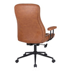 Καρέκλα γραφείου διευθυντή Philareti καφέ PU 74x71,5x108-118εκ