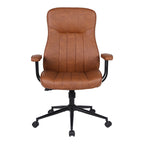 Καρέκλα γραφείου διευθυντή Philareti καφέ PU 74x71,5x108-118εκ