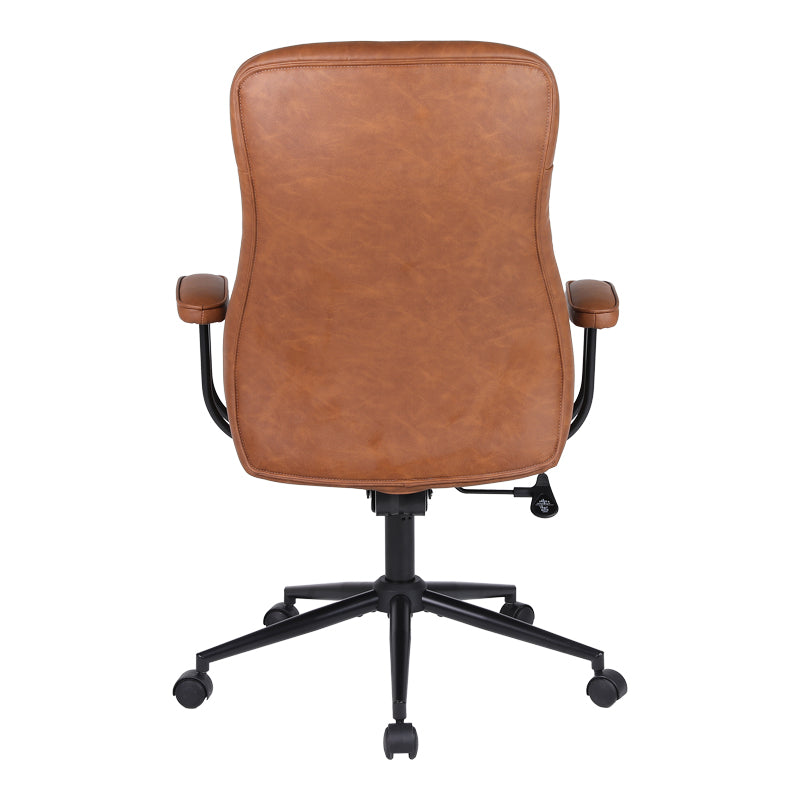 Καρέκλα γραφείου διευθυντή Philareti καφέ PU 74x71,5x108-118εκ