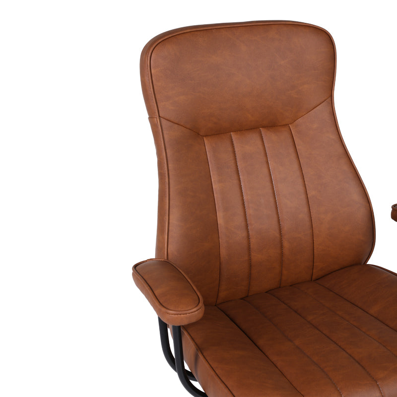 Καρέκλα γραφείου διευθυντή Philareti καφέ PU 74x71,5x108-118εκ