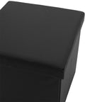 Σκαμπό-μπαούλο Crystal pu μαύρο 38x38x38εκ