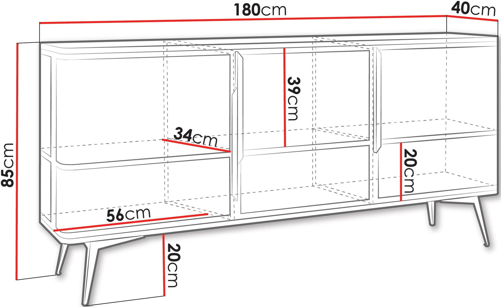Μπουφές Modera 3D-Μαύρο