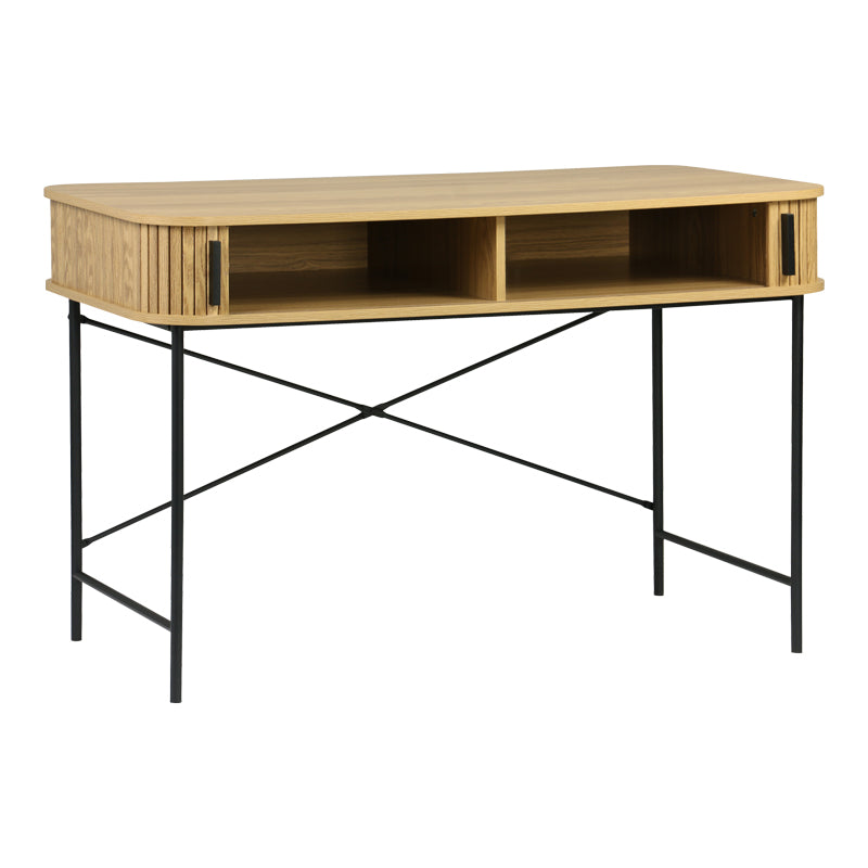 Γραφείο εργασίας Scandi MDF/Metal σε φυσική απόχρωση με μεταλλικά μαύρα πόδια 120x60x76,5εκ