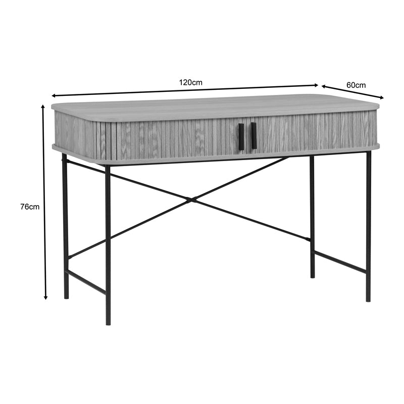 Γραφείο εργασίας Scandi MDF/Metal σε φυσική απόχρωση με μεταλλικά μαύρα πόδια 120x60x76,5εκ