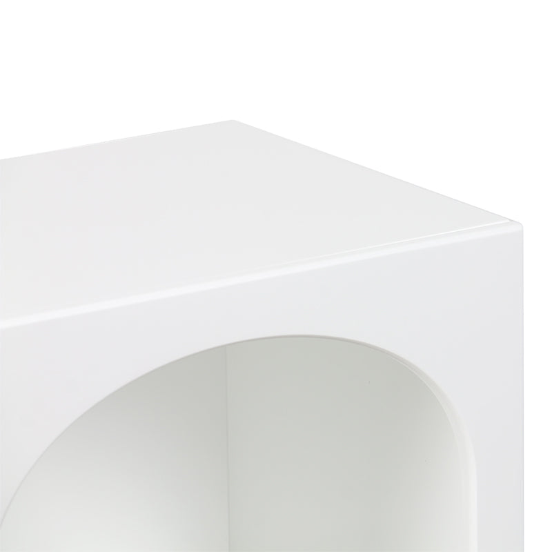 Κομοδίνο Emersi MDF σε λευκή απόχρωση 40x32x70εκ