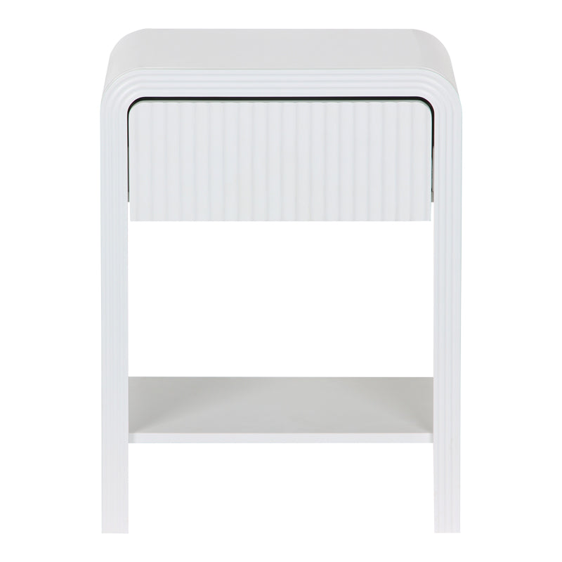 Κομοδίνο Zeplen MDF σε λευκή απόχρωση 40x30x53εκ