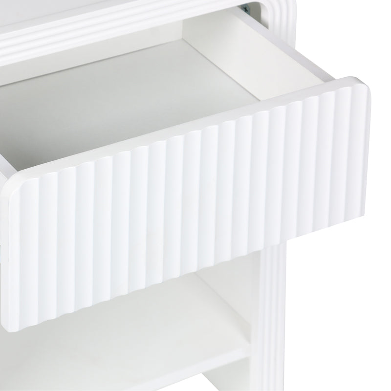 Κομοδίνο Zeplen MDF σε λευκή απόχρωση 40x30x53εκ