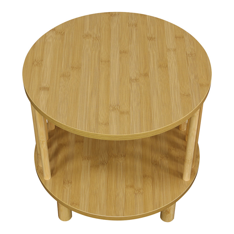 Κομοδίνο Nodial MDF/Bamboo σε φυσική απόχρωση Φ40x40εκ