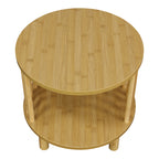 Κομοδίνο Nodial MDF/Bamboo σε φυσική απόχρωση Φ40x40εκ