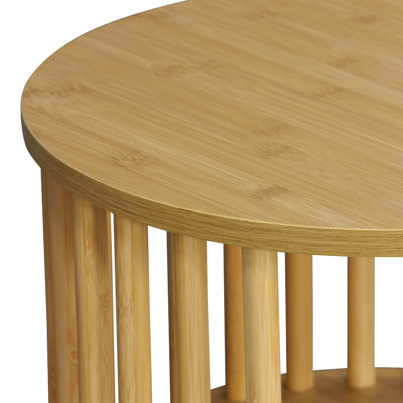 Κομοδίνο Nodial MDF/Bamboo σε φυσική απόχρωση Φ40x40εκ