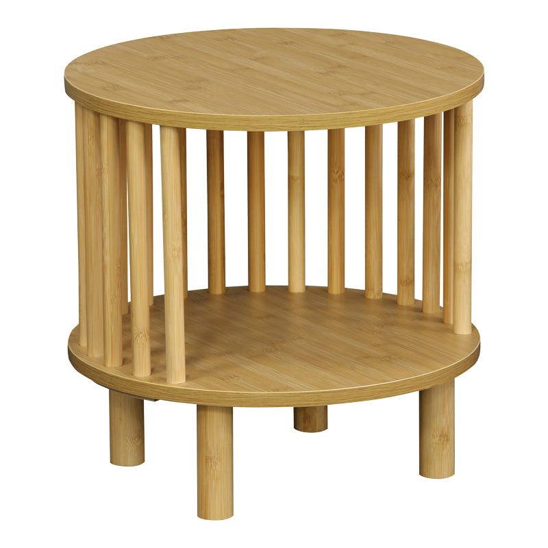 Κομοδίνο Nodial MDF/Bamboo σε φυσική απόχρωση Φ40x40εκ