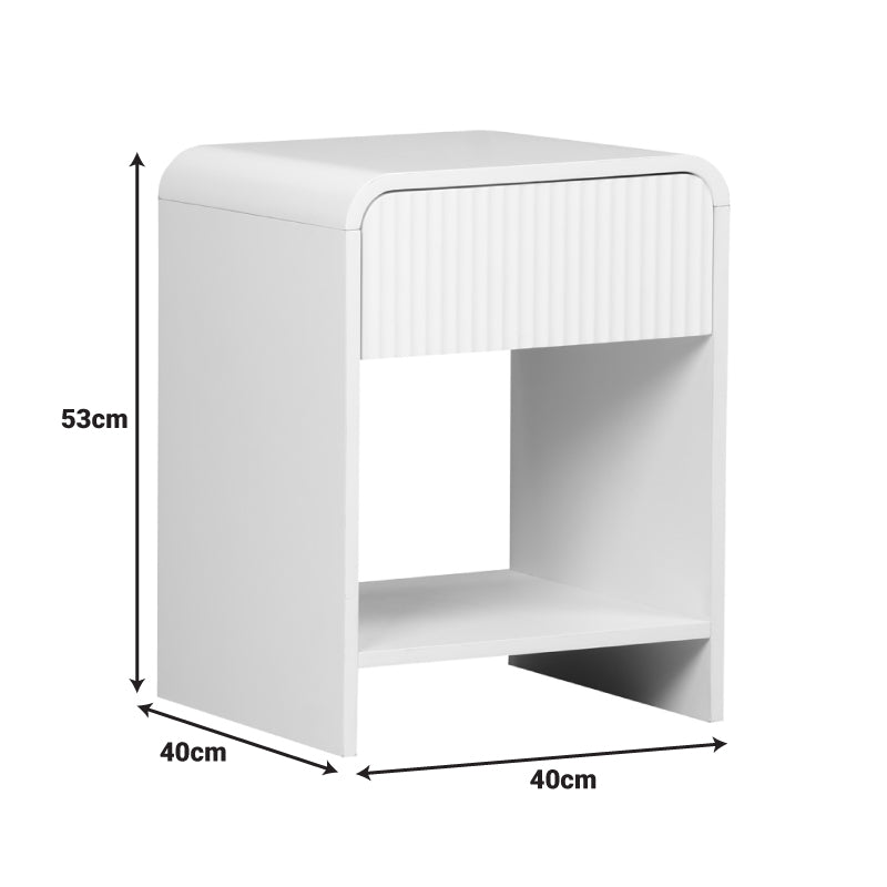 Κομοδίνο Lemperto MDF σε λευκή απόχρωση 40x40x53εκ