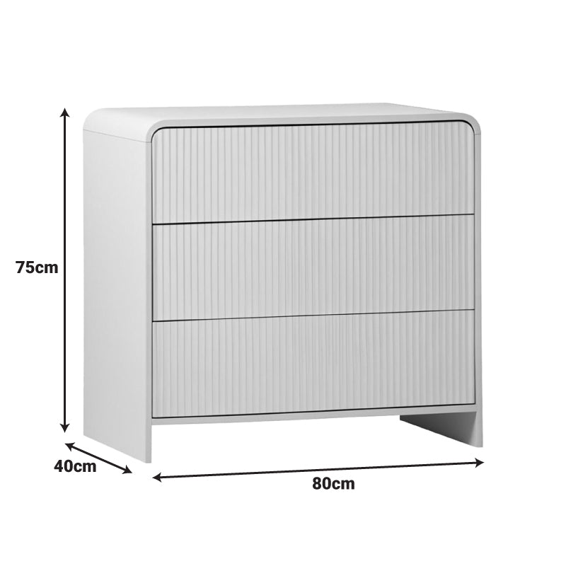 Συρταριέρα Zeplen MDF σε λευκή απόχρωση 80x40x75εκ