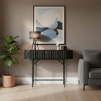 Κονσόλα Zakro MDF-μέταλλο σε μαύρη απόχρωση 100x35x75εκ