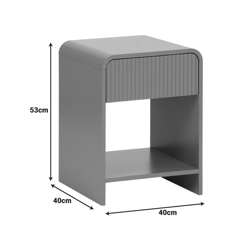 Κομοδίνο Lemperto MDF σε γκρι απόχρωση 40x40x53εκ