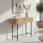 Κονσόλα Zakro MDF-μέταλλο σε oak απόχρωση 80x30x70εκ