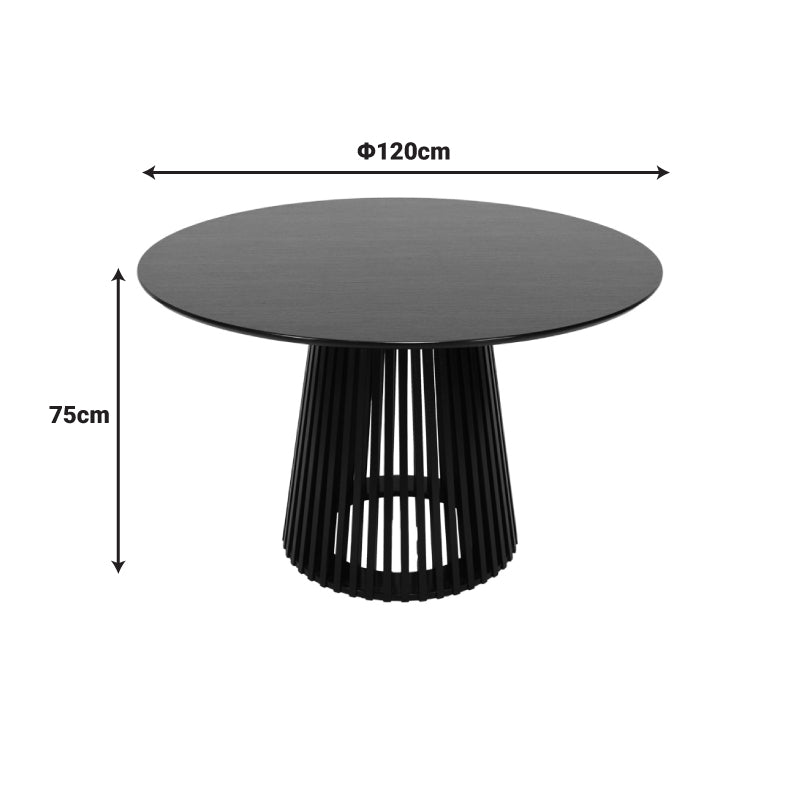 Τραπέζι Domonic mdf σε μαύρη απόχρωση Φ120x75εκ
