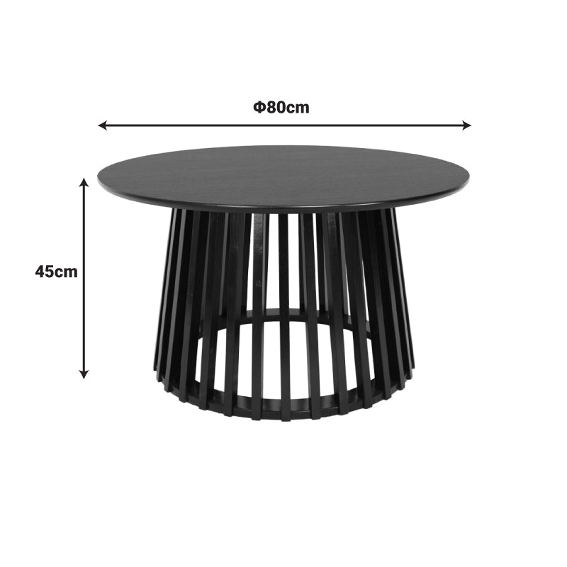 Τραπέζι σαλονιού Domonic mdf σε μαύρη απόχρωση Φ80x45εκ