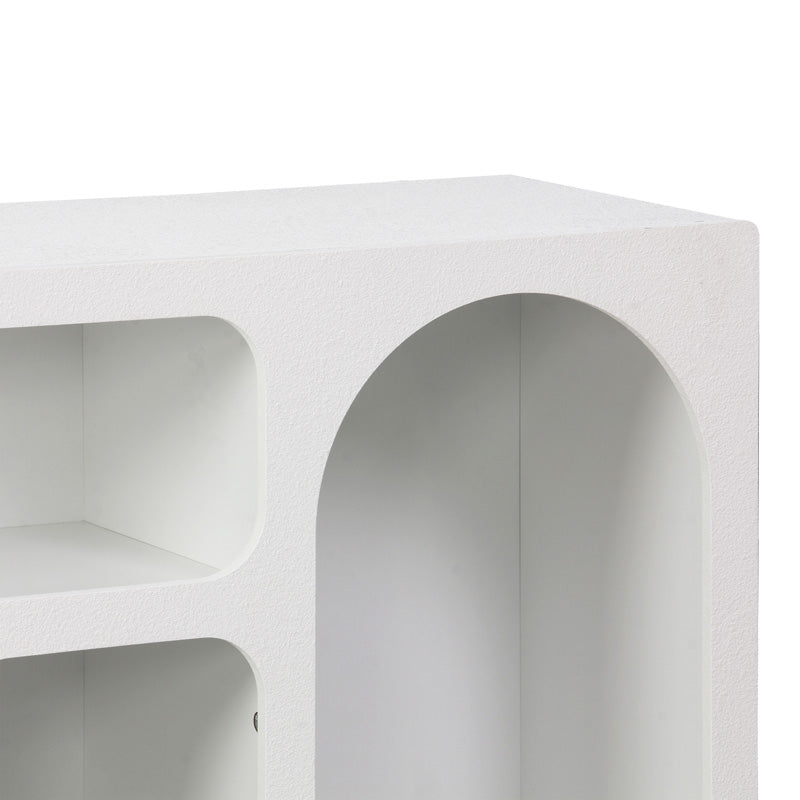 Μπουφές Emersi με ράφια mdf σε λευκή απόχρωση 164x34x76εκ