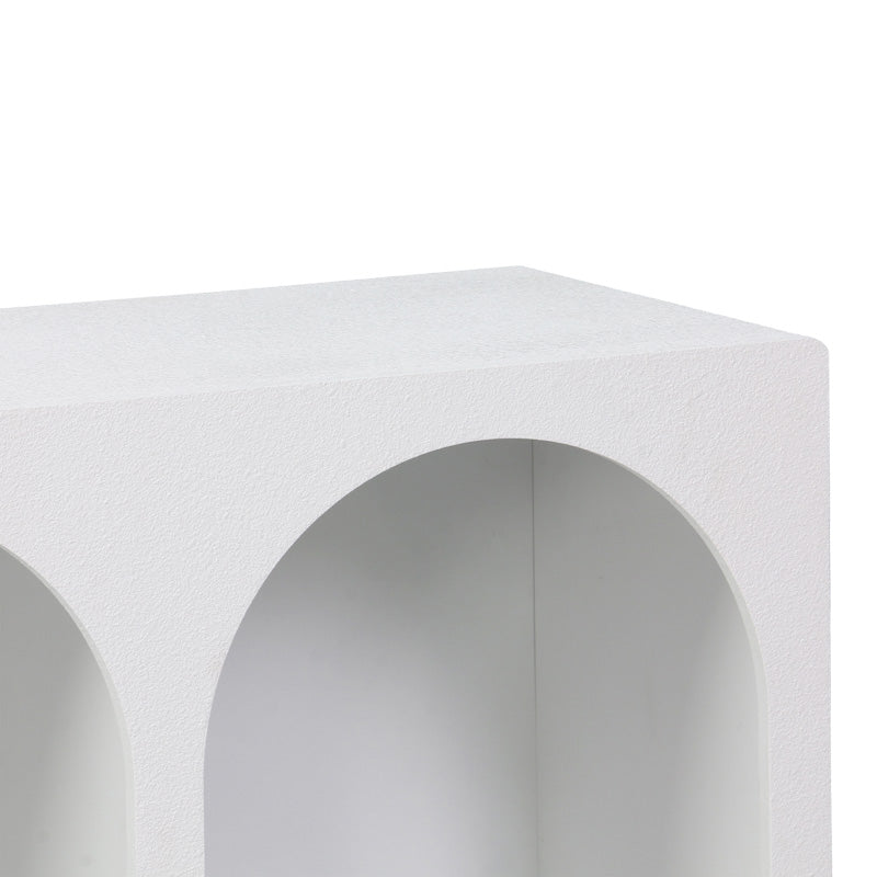 Μπουφές Emersi με ράφια mdf σε λευκή απόχρωση 120x35x76εκ
