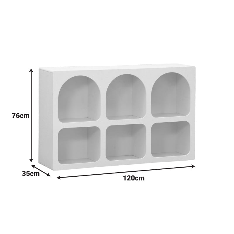 Μπουφές Emersi με ράφια mdf σε λευκή απόχρωση 120x35x76εκ
