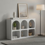 Μπουφές Emersi με ράφια mdf σε λευκή απόχρωση 120x35x76εκ
