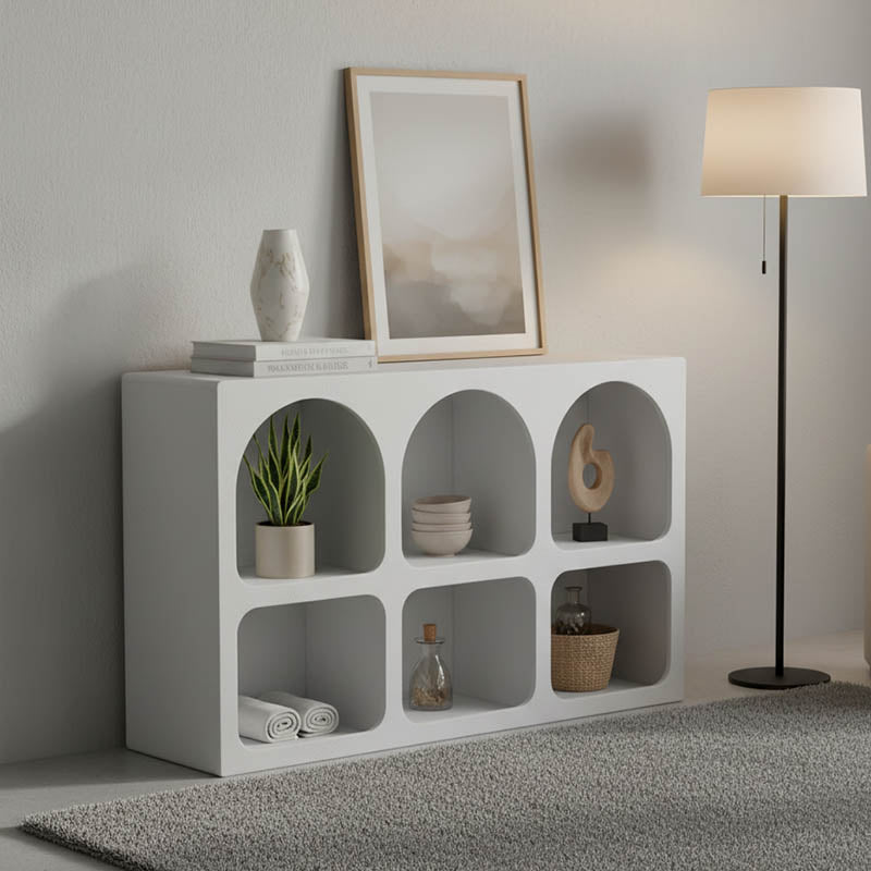 Μπουφές Emersi με ράφια mdf σε λευκή απόχρωση 120x35x76εκ