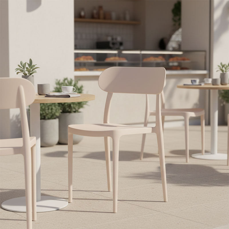 Καρέκλα Amvroan στοιβαζόμενη με UV protection cappuccino pp 51x49x79.5εκ