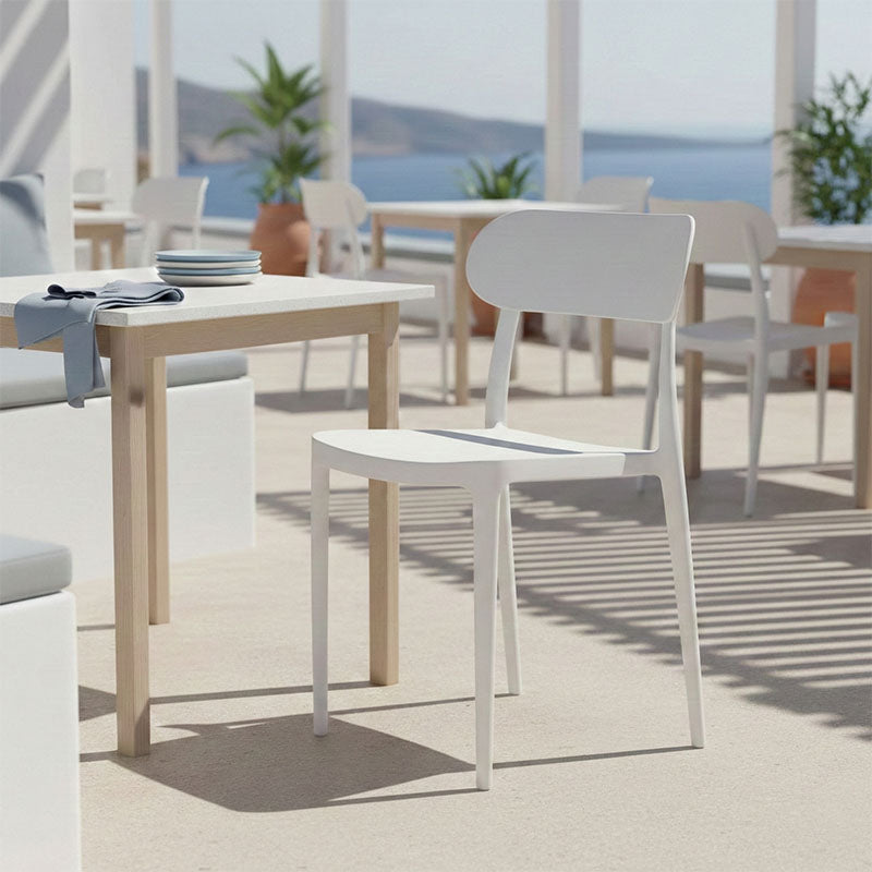 Καρέκλα Amvroan στοιβαζόμενη με UV protection λευκό pp 51x49x79.5εκ