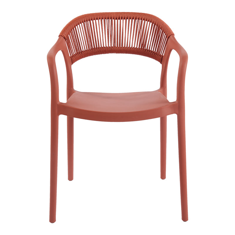 Πολυθρόνα Ankara στοιβαζόμενη pp-pe rattan σε terracotta απόχρωση 54x55.5x77εκ