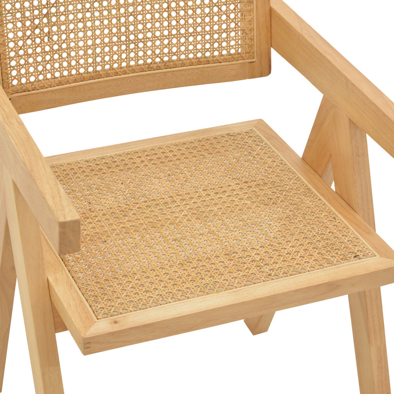 Πολυθρόνα Winslow φυσικό rubberwood 52x59x79εκ
