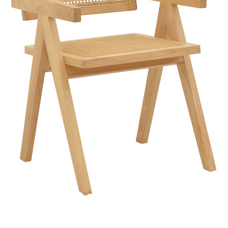 Πολυθρόνα Winslow φυσικό rubberwood 52x59x79εκ