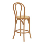 Σκαμπό μπαρ Thonet φυσικό ξύλο οξιάς-έδρα φυσικό rattan 41x50x105εκ