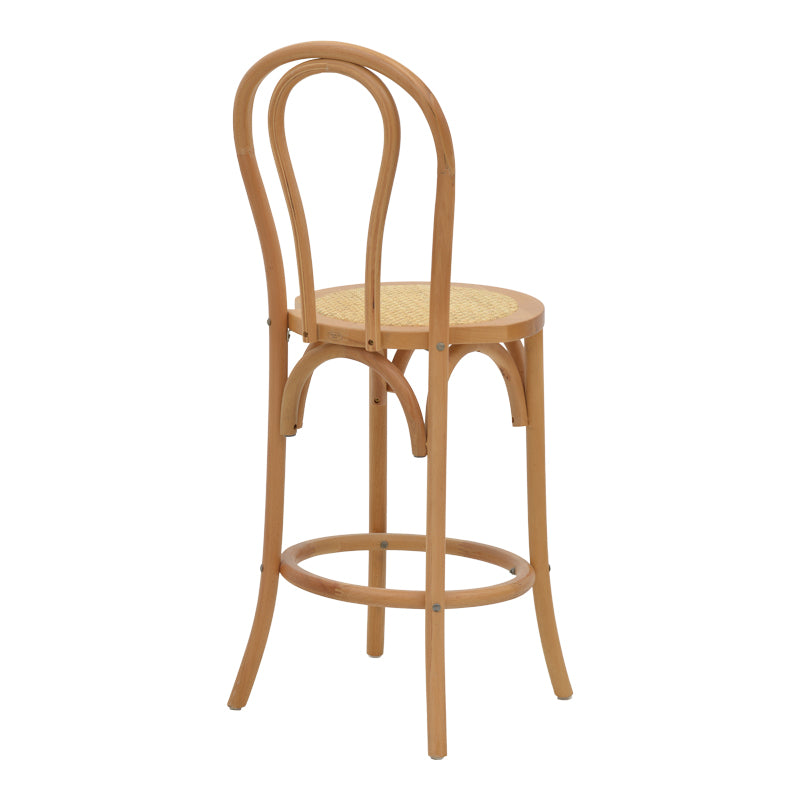 Σκαμπό μπαρ Thonet φυσικό ξύλο οξιάς-έδρα φυσικό rattan 41x50x105εκ