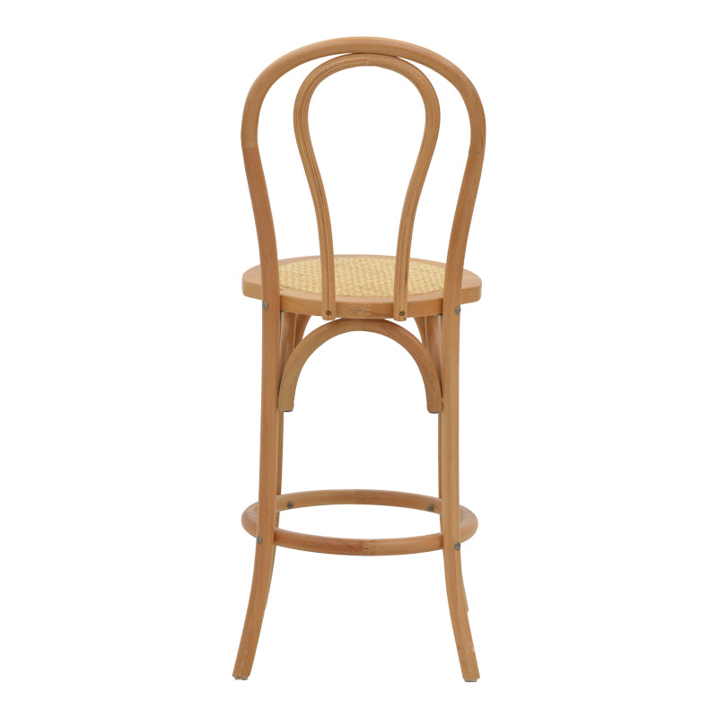 Σκαμπό μπαρ Thonet φυσικό ξύλο οξιάς-έδρα φυσικό rattan 41x50x105εκ