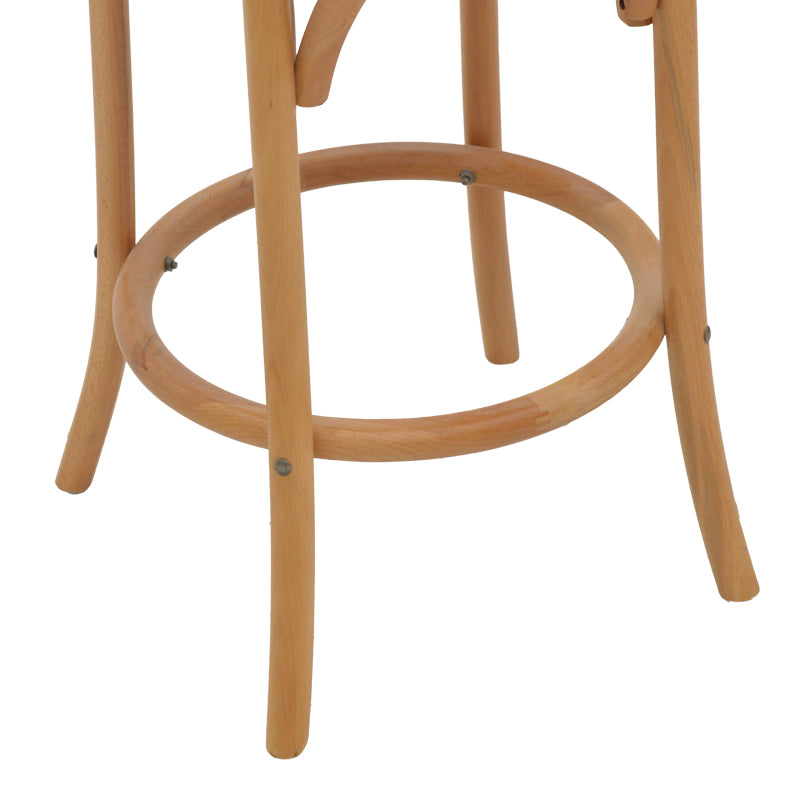 Σκαμπό μπαρ Thonet φυσικό ξύλο οξιάς-έδρα φυσικό rattan 41x50x105εκ