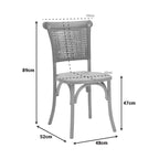 Καρέκλα Karley φυσικό ξύλο οξιάς-έδρα φυσικό rattan 48x52x89εκ