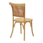 Καρέκλα Karley φυσικό ξύλο οξιάς-έδρα φυσικό rattan 48x52x89εκ